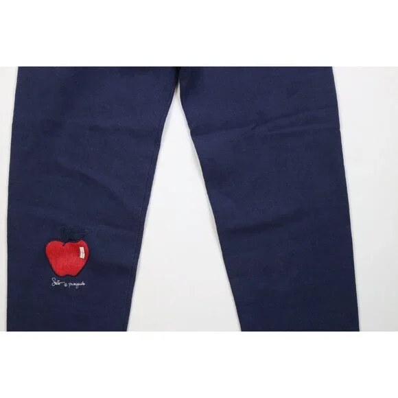 Vtg 90s Streetwear Mens Large Faded Apple Fruit Cuffed Sweatpants Joggers USA